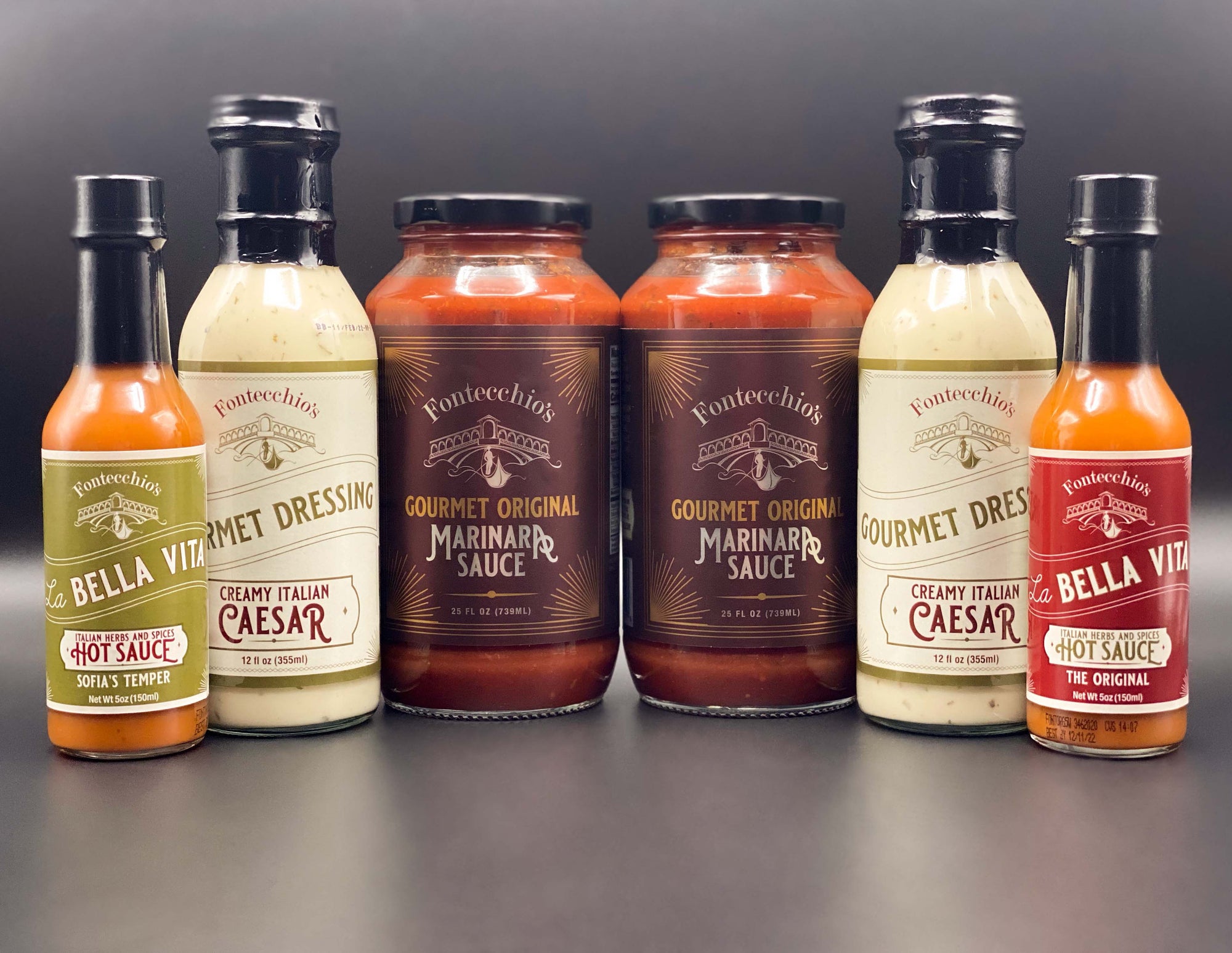 Fontecchios Gourmet Marinara Hot Sauces and Salad Dressings